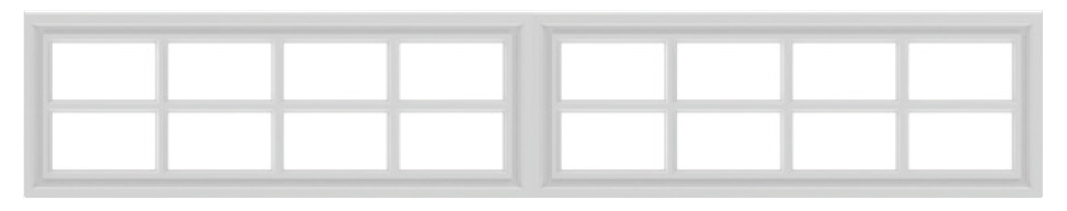 8-Square Stockton long panel garage door windows